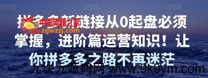 拼多多新链接从0起盘必须掌握，进阶篇运营知识！让你拼多多之路不再迷茫