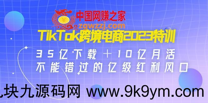 TikTok跨境电商2023特训：35亿下载＋10亿月活，不能错过的亿级红利风口